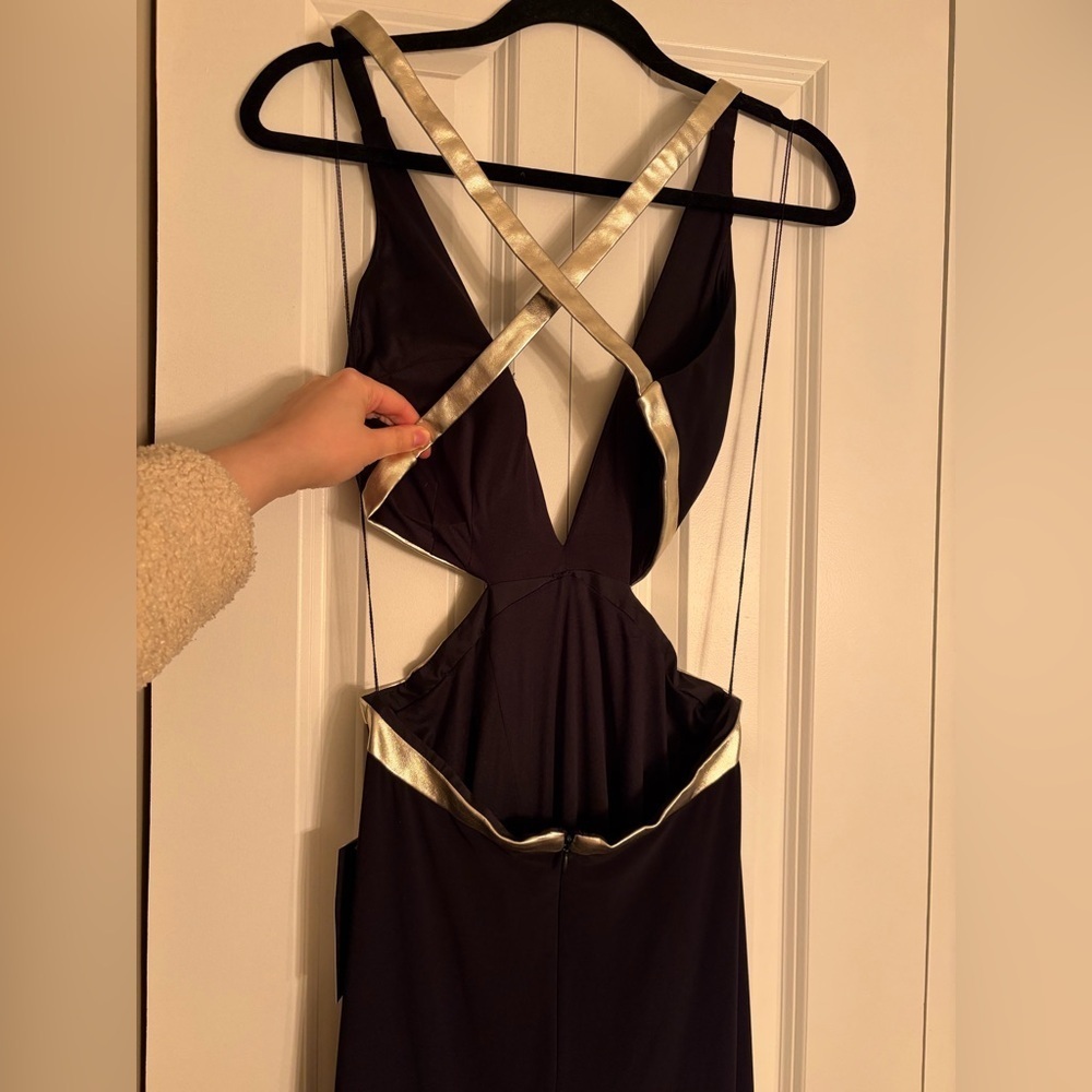 Vintage Aidan Mattox Black Cut-Out, Backless Jersey Gown!! NWT — Size 6 - Picture 7 of 13